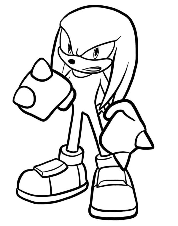 Coloriage Knuckles the Echidna à imprimer