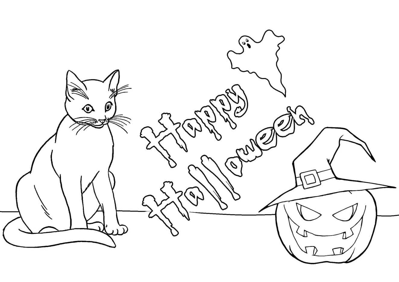 halloween-cat-coloring-pages