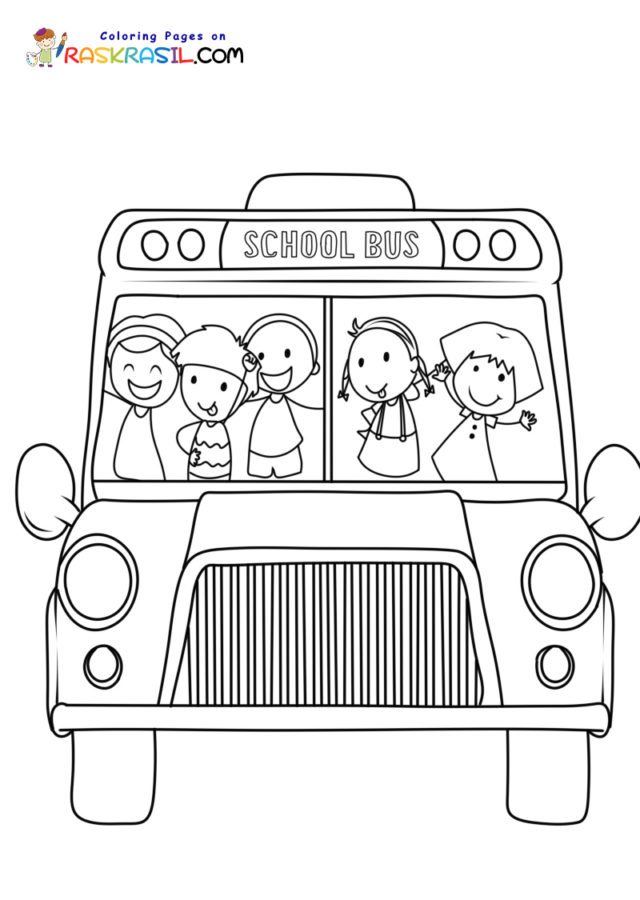 Desenhos de Ônibus Escolar para Colorir