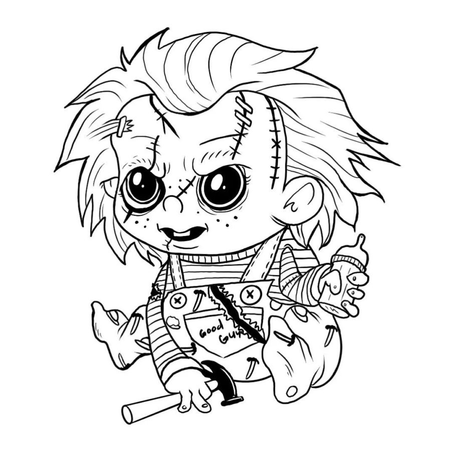 24+ Easy Chucky Coloring Pages