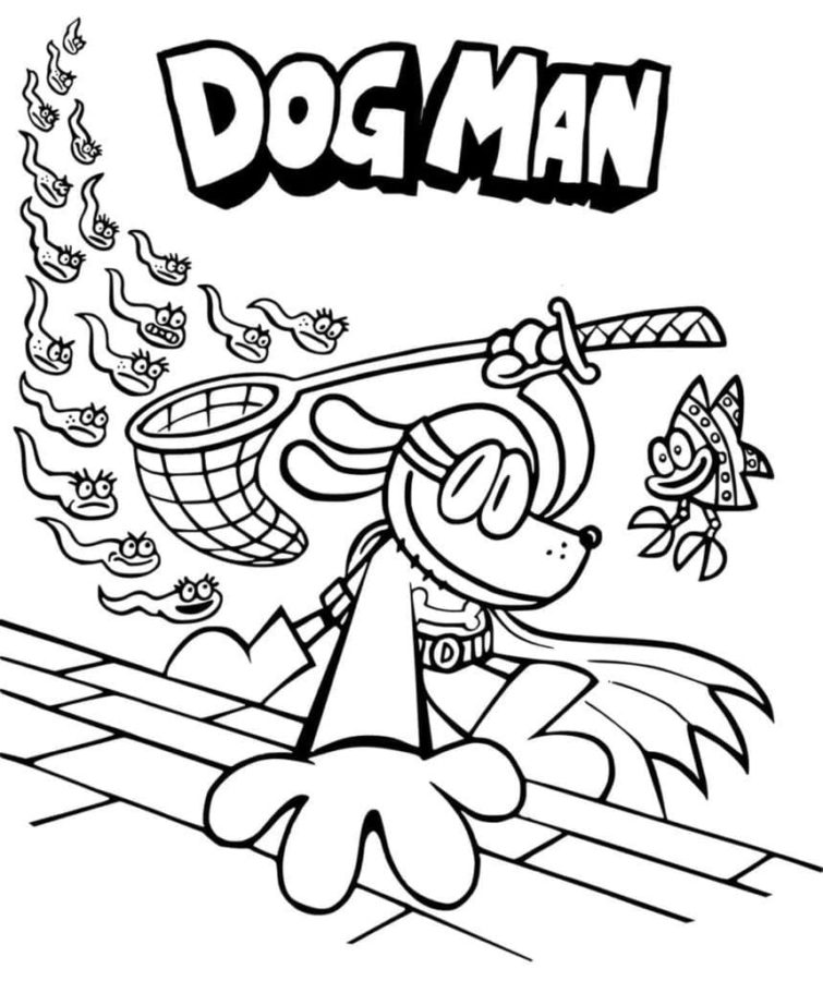 Kolorowanki Dog Man | Darmowe Malowanki do wydruku