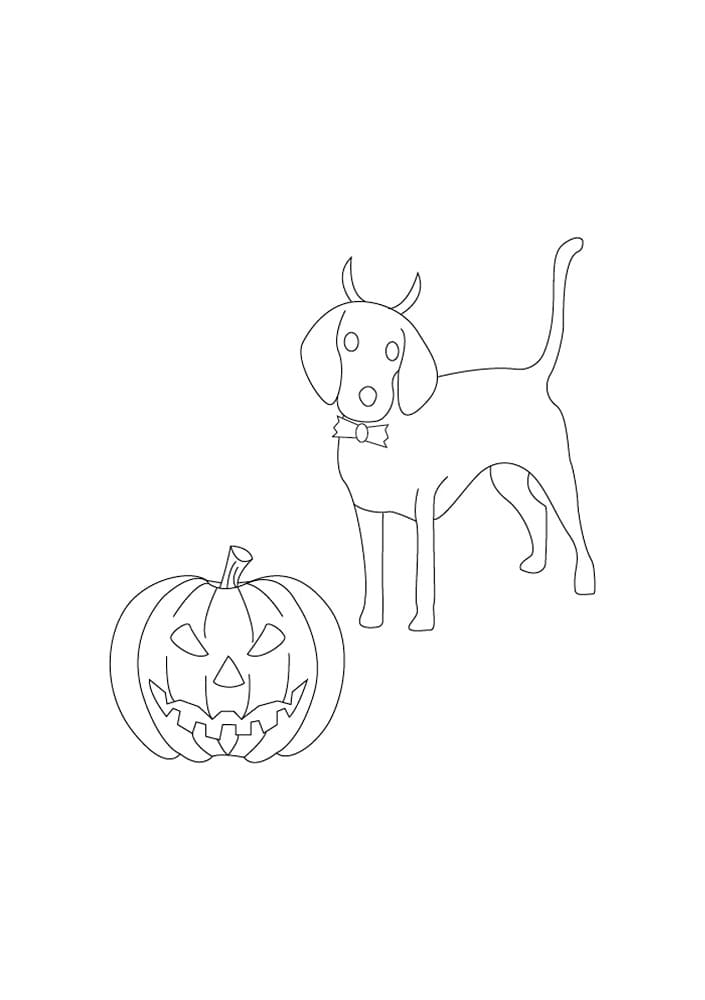 Halloween Dog Coloring Pages