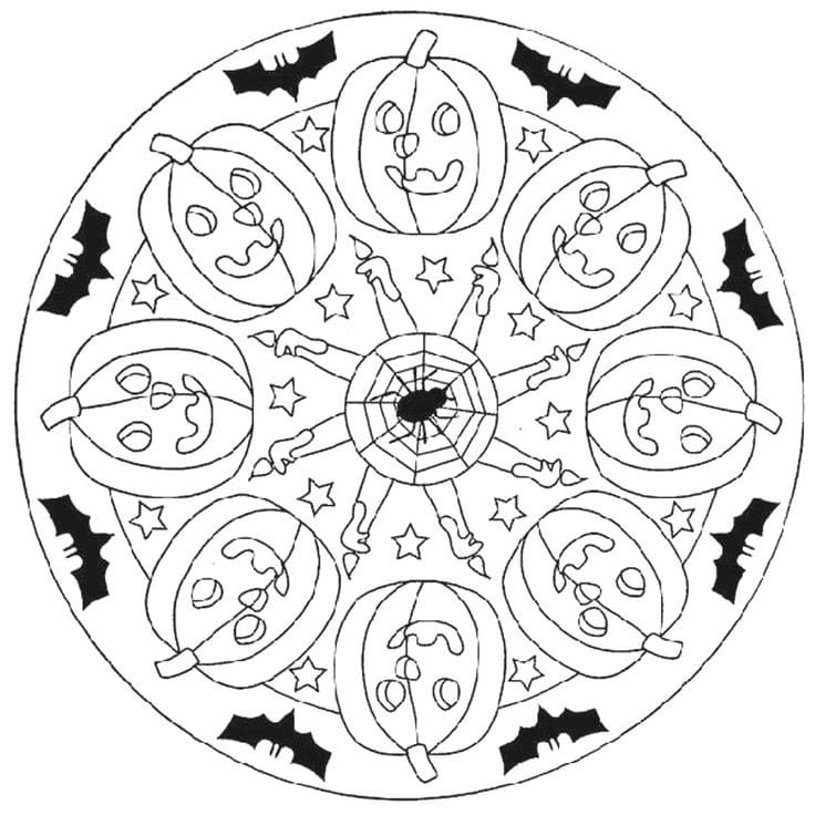 Halloween Mandalas Coloring Pages