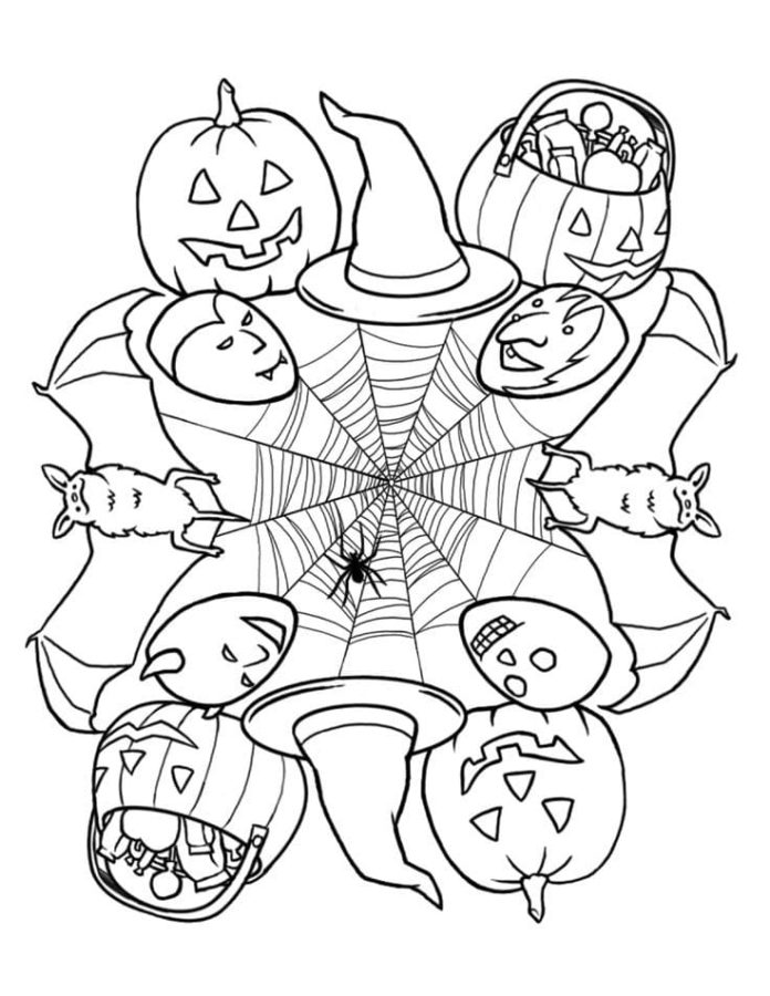 Kolorowanki Mandala Halloween | Darmowe kolorowanki do druku