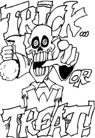Coloriage Trick or Treat à imprimer