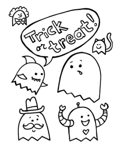 Coloriage Trick or Treat à imprimer