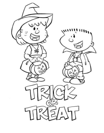 Coloriage Trick or Treat à imprimer