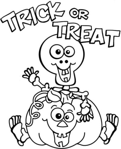 Coloriage Trick or Treat à imprimer