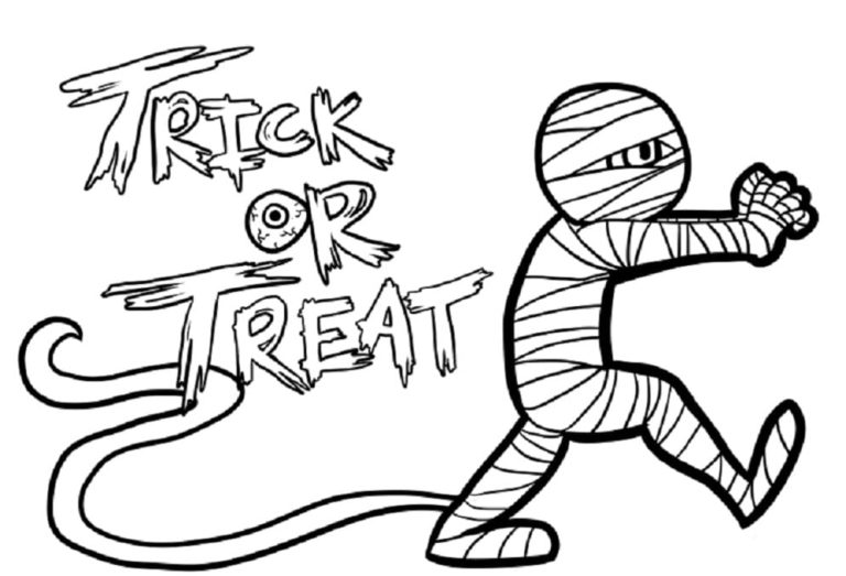 Coloriage Trick or Treat à imprimer