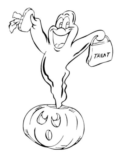 Coloriage Trick or Treat à imprimer