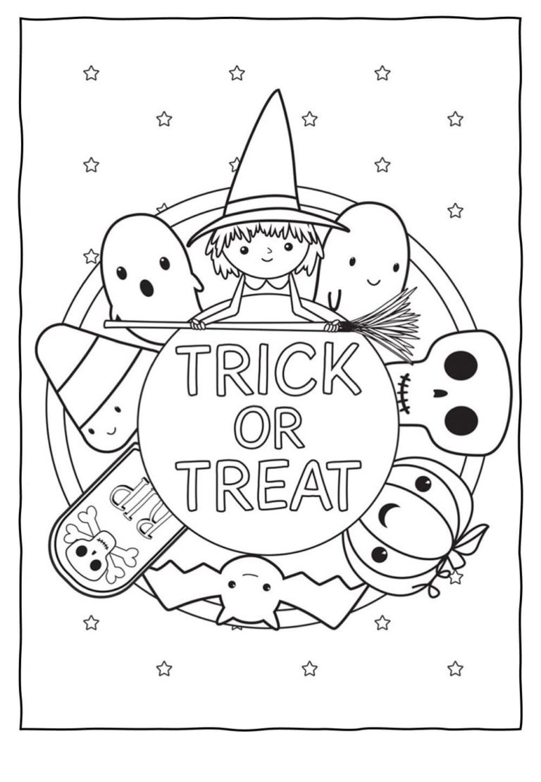 Coloriage Trick or Treat à imprimer
