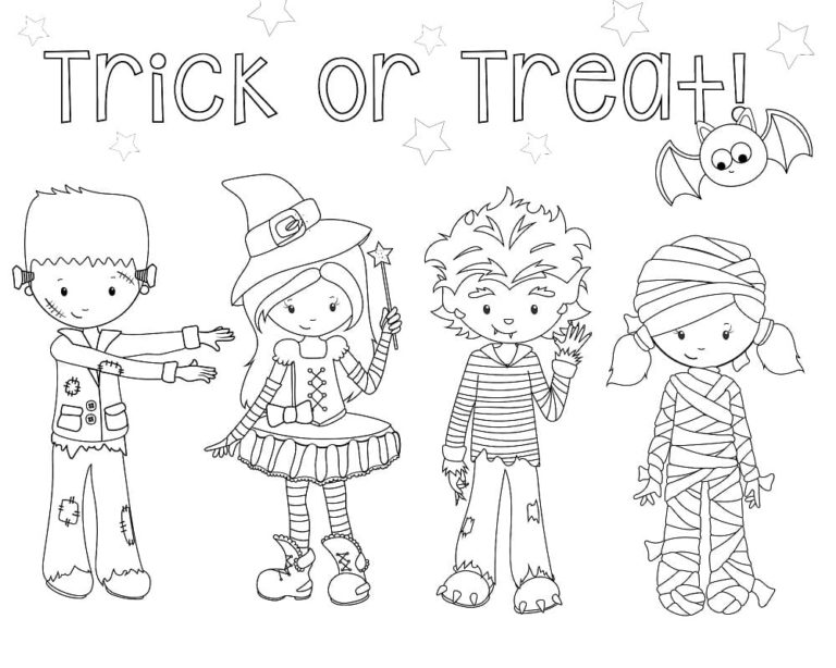 Coloriage Trick or Treat à imprimer