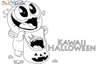 Halloween Kawaii Coloring Pages