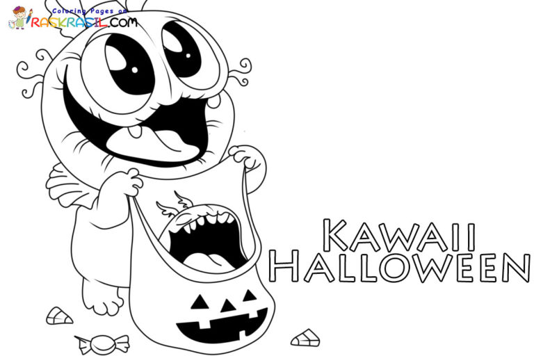 Coloriage Halloween Kawaii A Imprimer