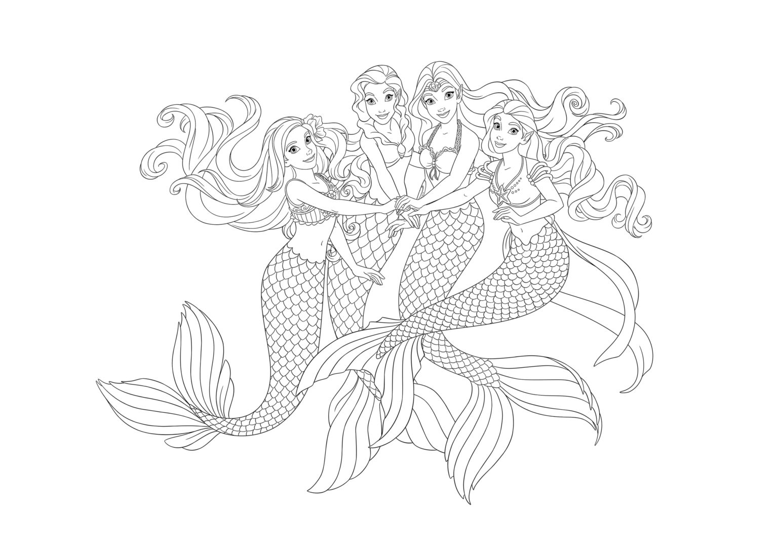 Coloriage Barbie Sirene à imprimer