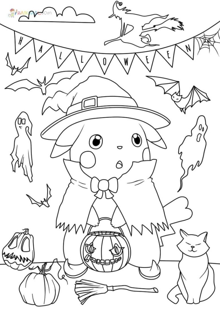 10 Spooktacular Halloween Pokémon Coloring Pages for Kids and Adults