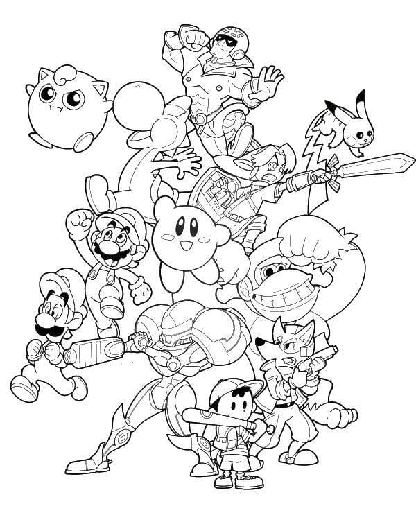 Desenhos de Super Smash Bros para Colorir