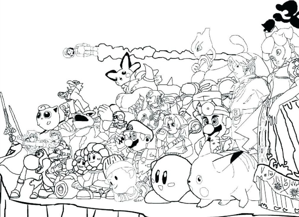 Super Smash Bros Characters Coloring Pages