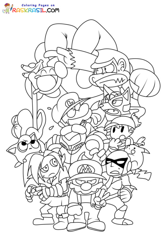 Super Mario Smash Bros Coloring Pages 2025 