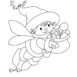 Raskrasil.com-Ausmalbilder-Christkind-mit-einer-Tüte-voller-Geschenke