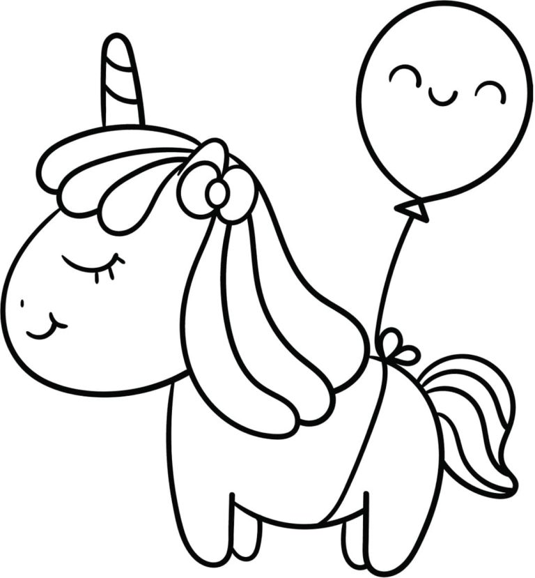 Baby Unicorn Coloring Pages