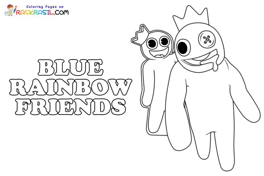Como desenhar: Blue  Rainbow Friends No estilo cartoon e colorir