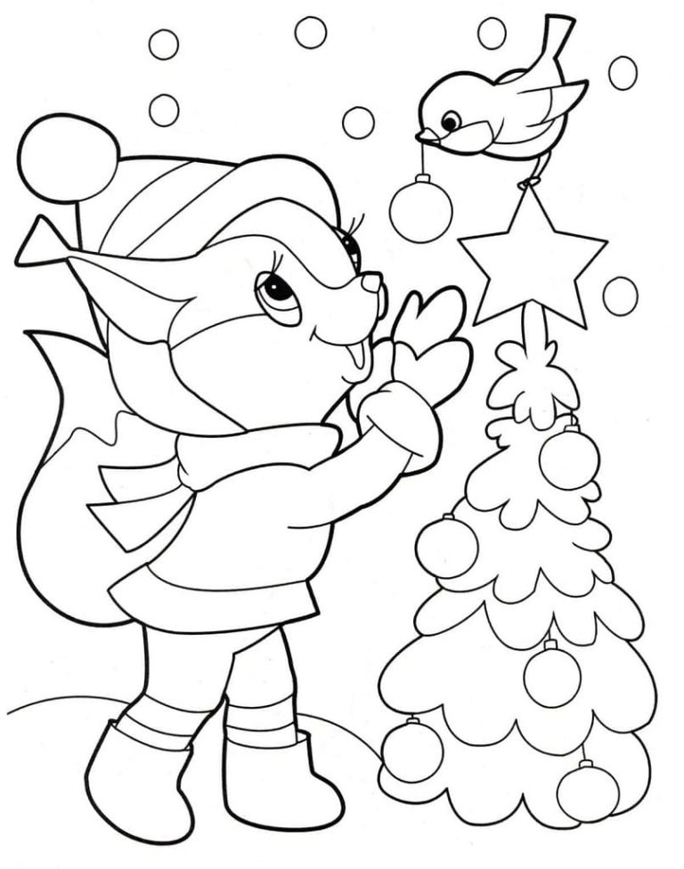 Christmas Animals Coloring Pages