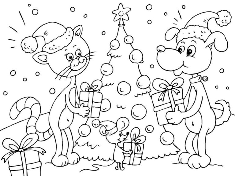 Ausmalbilder Weihnachtstiere | Malvorlagen zum Ausdrucken