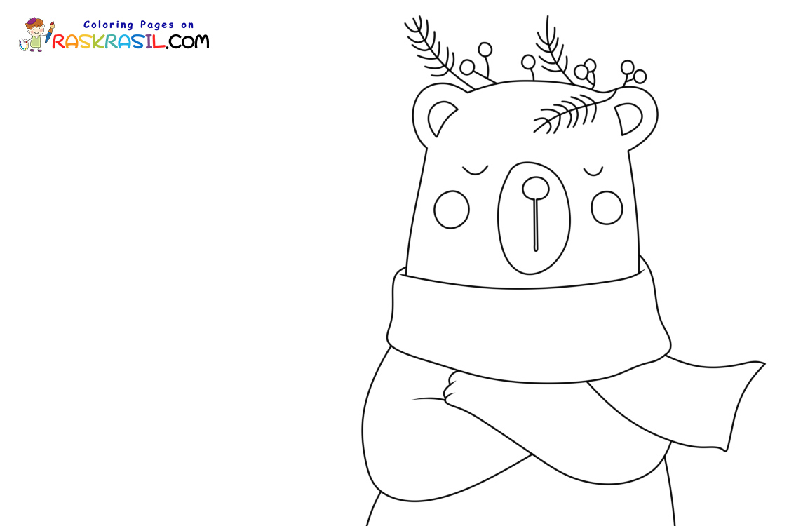 Raskrasil.com-Coloring-Pages-Christmas-Animals-Bear