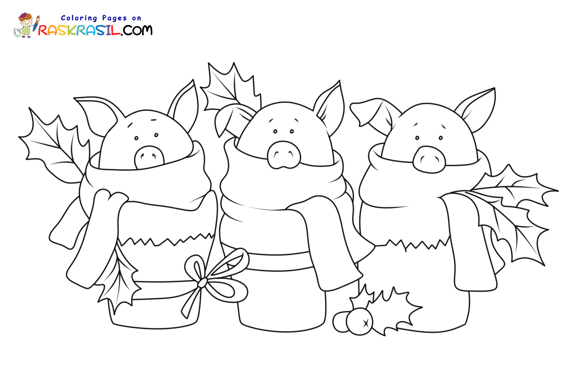 Raskrasil.com-Coloring-Pages-Christmas-Animals-Three-Pigs
