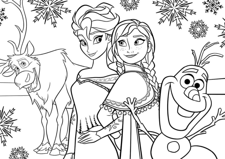Disegni di Elsa e Anna da Colorare