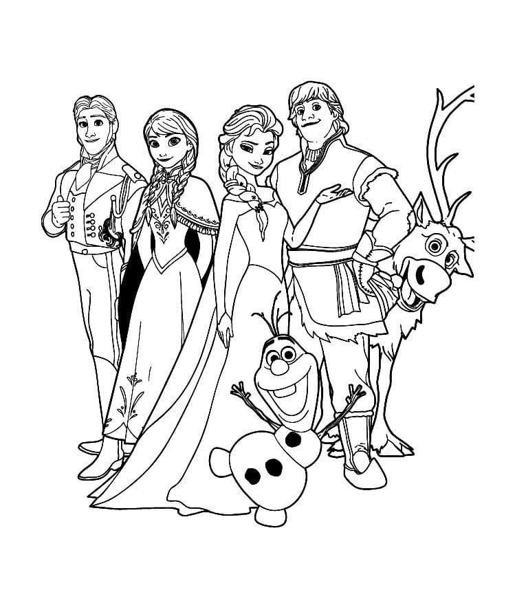 Desenhos de Elsa e Anna para Colorir