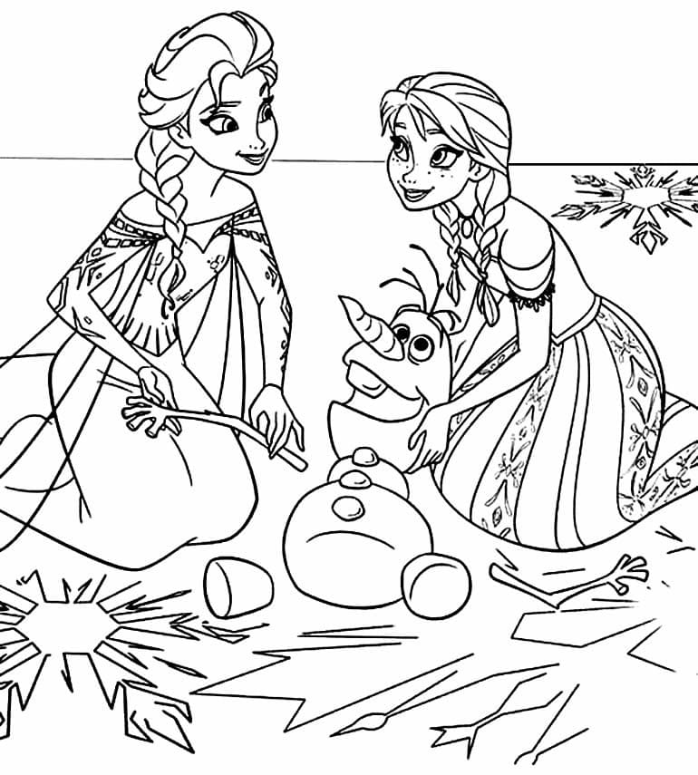 Dibujos de Elsa y Anna para Colorear