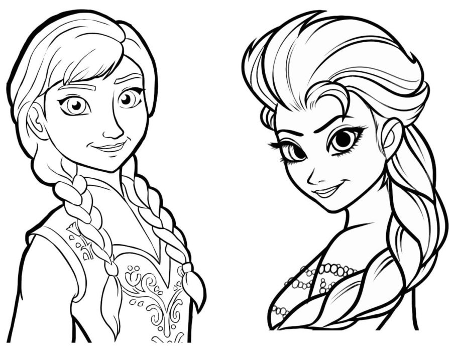 Coloriage Elsa et Anna à imprimer