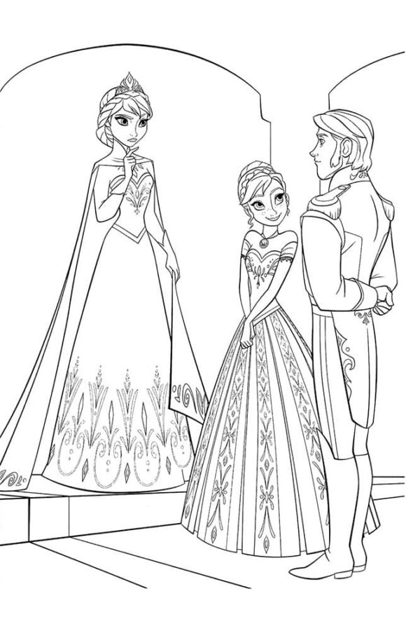 Disegni di Elsa e Anna da Colorare