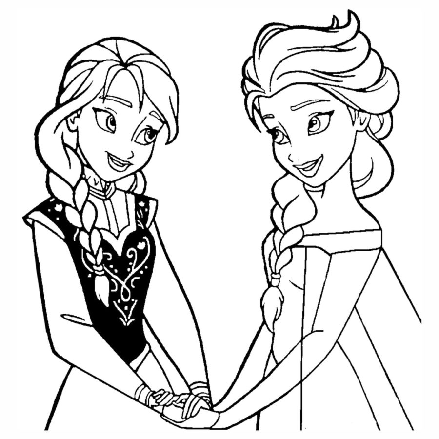 Kolorowanki Elsa i Anna | Darmowe kolorowanki do wydruku