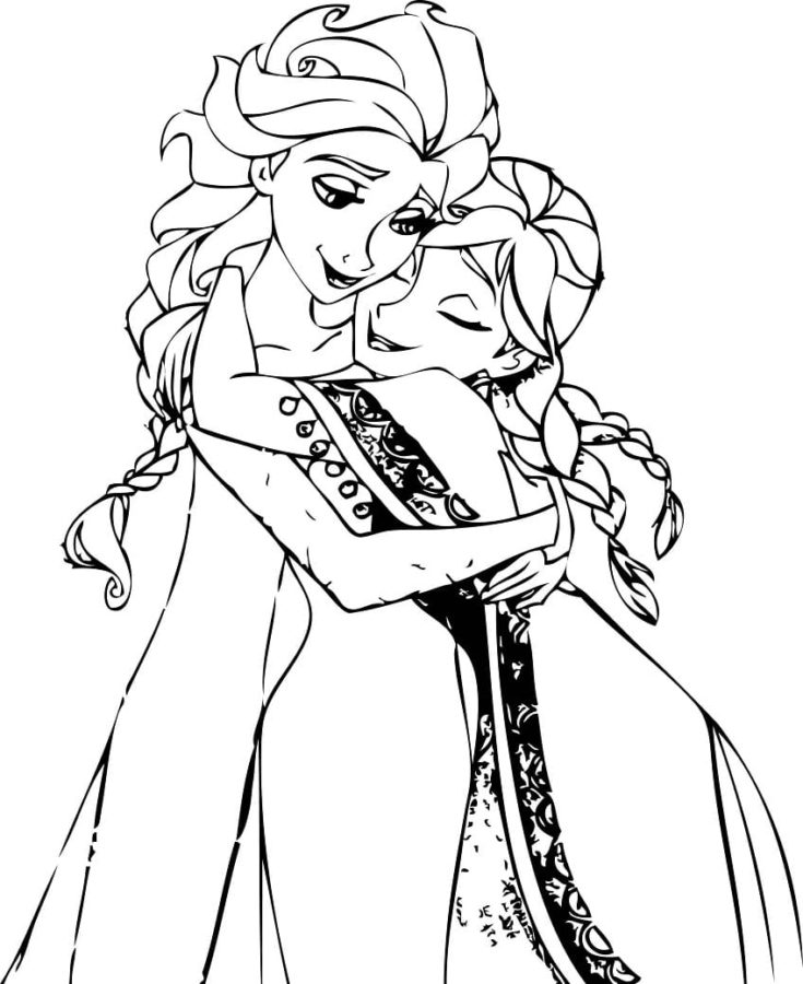 Coloriage Elsa et Anna à imprimer
