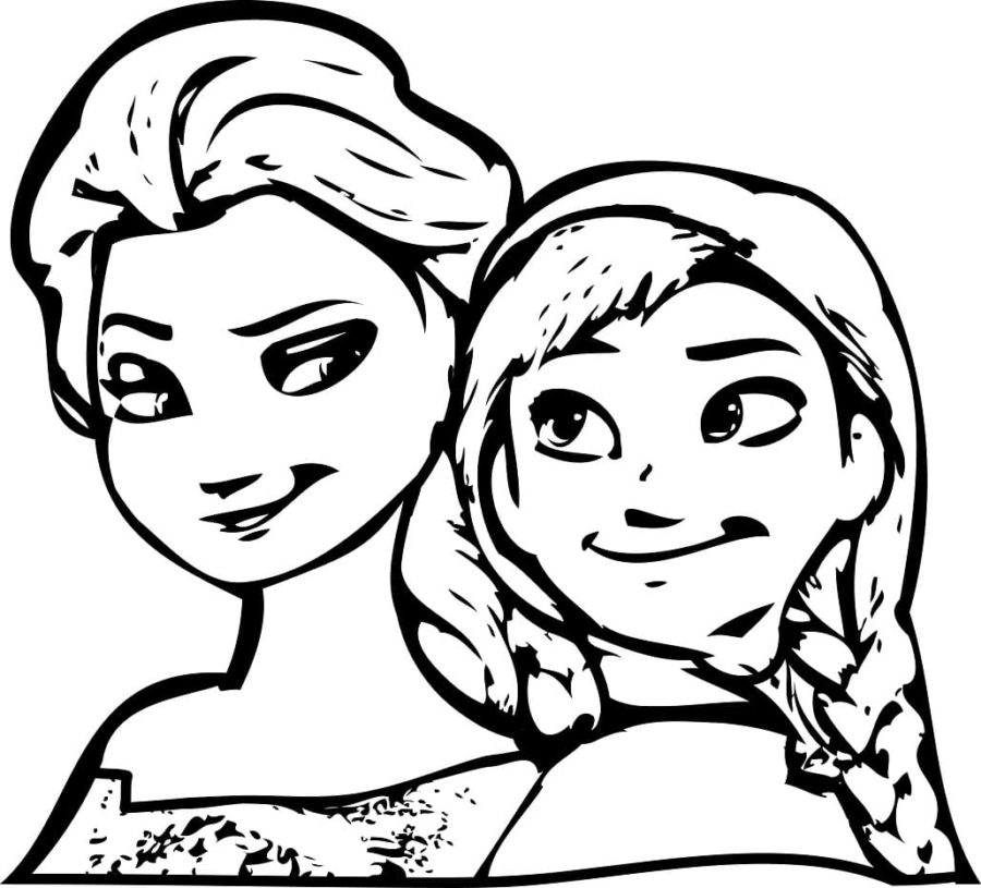 Dibujos de Elsa y Anna para Colorear