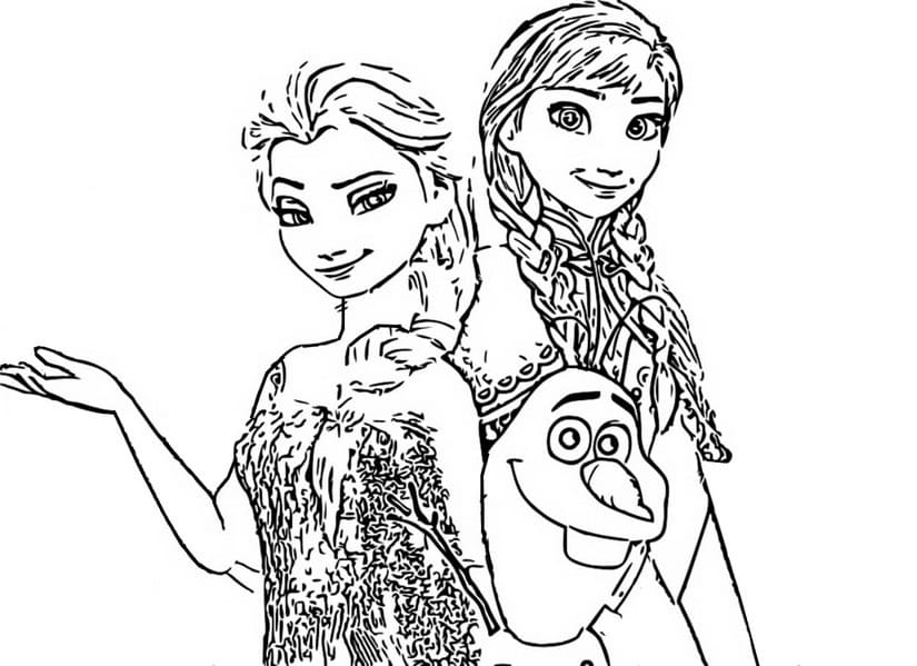 Elsa and Anna Coloring Pages