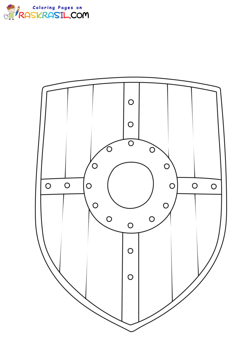Raskrasil.com-Coloring-Pages-Medieval-Wooden-Shield