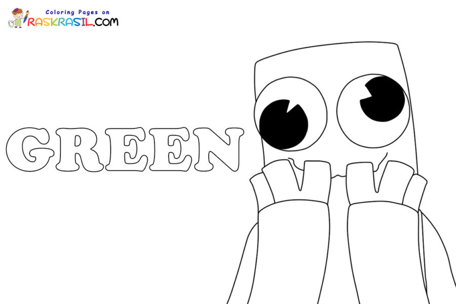 Green Rainbow Friends Roblox Coloring Page