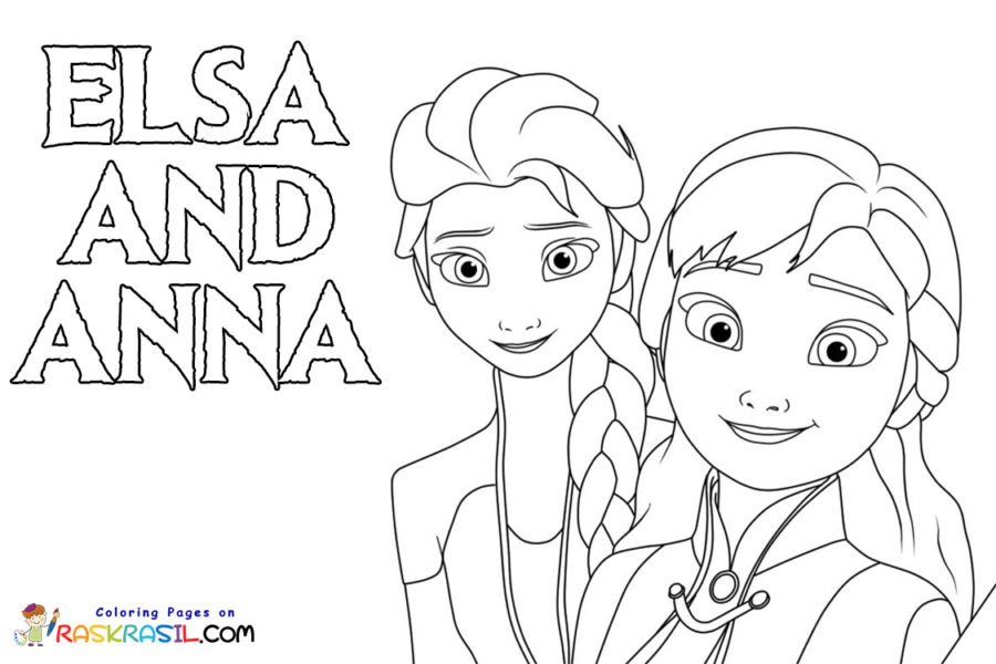 Kolorowanki Elsa i Anna | Darmowe kolorowanki do wydruku