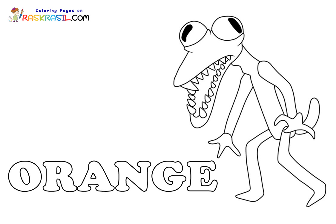 Orange Rainbow Friends Coloring Pages Printable for Free Download