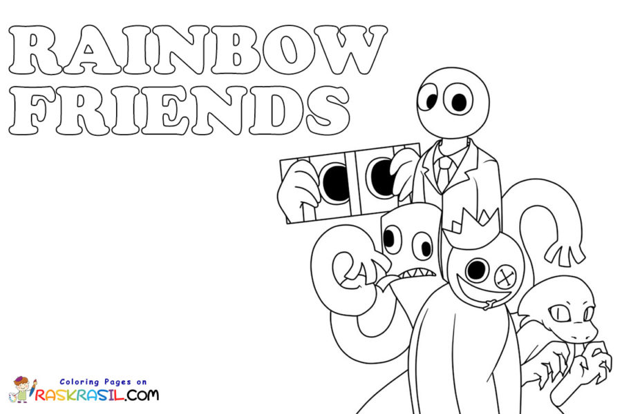 Rainbow Friends Coloring Pages · Creative Fabrica