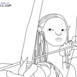 Raskrasil.com-Avatar-2-Neytiri-shoots-a-bow-Coloring-Pages