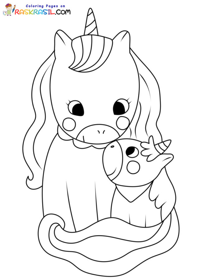 Dibujos de Bebé Unicornio para Colorear