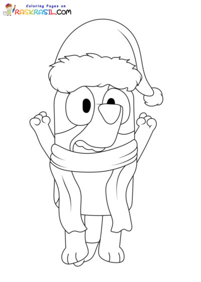 Bluey Christmas Coloring Pages
