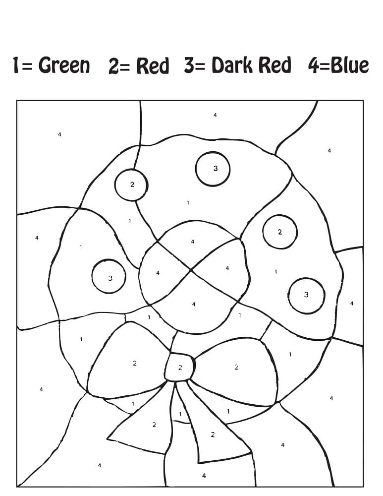 Christmas Color By Number Coloring Page