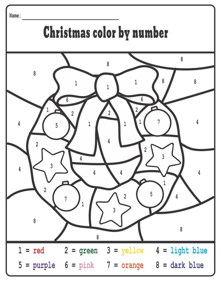 Christmas Color By Number Coloring Pages