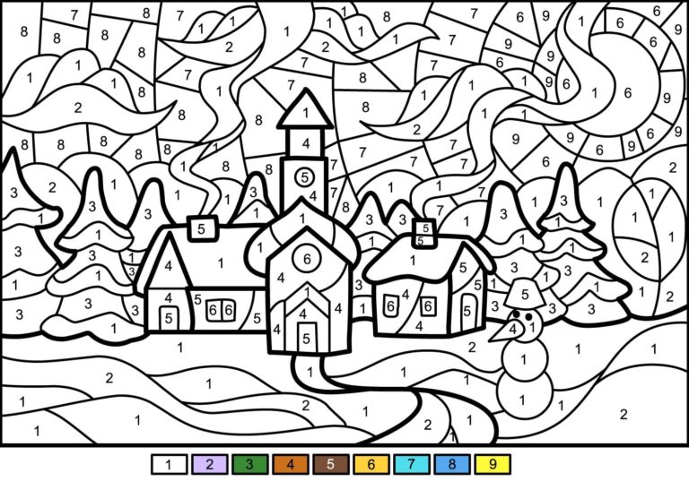 Christmas Color By Number Coloring Pages